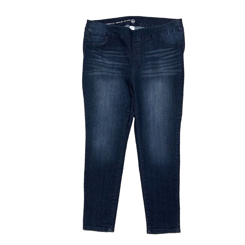 Westbound W62 Woman 2X Classic Fit Skinny Jeans Dark Wash Pull On Stretch Denim